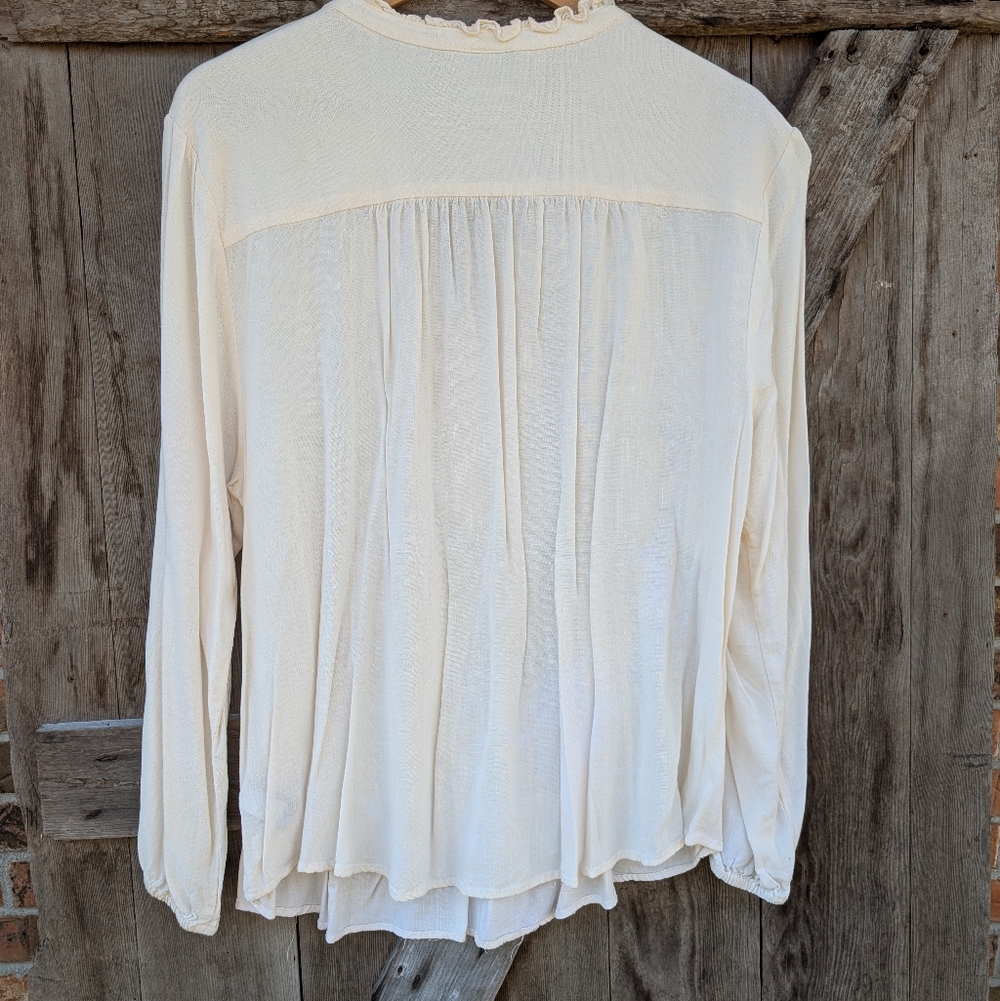 Torrid Royal Slub Peasant Long Sleeve Top - Size 2 - Picture 6 of 6